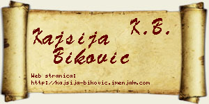 Kajsija Biković vizit kartica